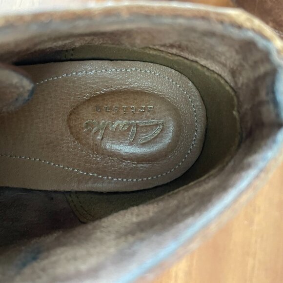 Clarks Artisan Carleta Lyon Womens Brown Nubuck Leather Ankle Bootie Size 7.5M - Picture 9 of 10